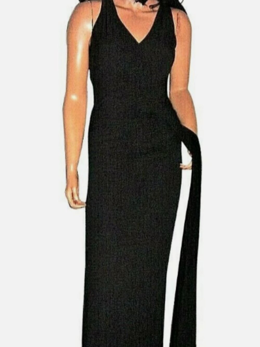 Laundry by Design Black Sash Faux Wrap Maxi Dress 0